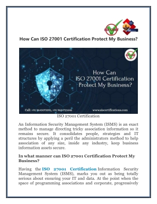 How Can ISO 27001 Certification Protect My Business?