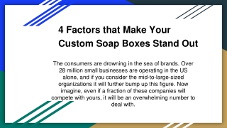 4 Factors that Make Your Custom Soap Boxes Stand Out