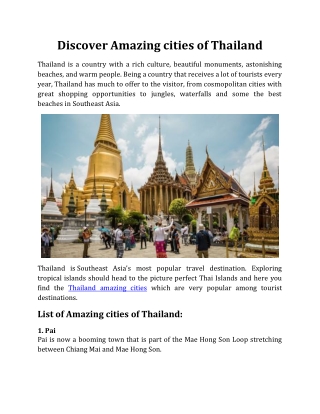Discover Amazing cities of Thailand