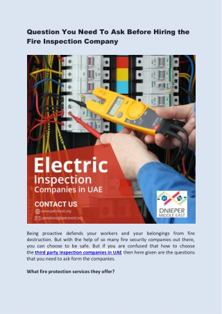 Inspection Companies in Abu Dhabi | UAE