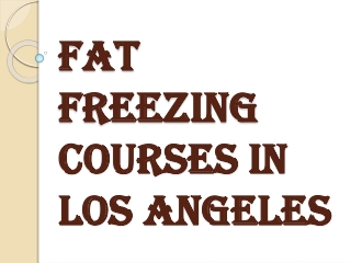 Fat Freezing Courses in Los Angeles