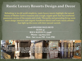 Rustic Luxury Resorts Design and Decor