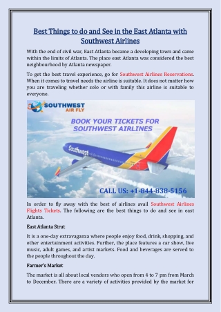 Best Things to do and See in the East Atlanta with Southwest Airlines