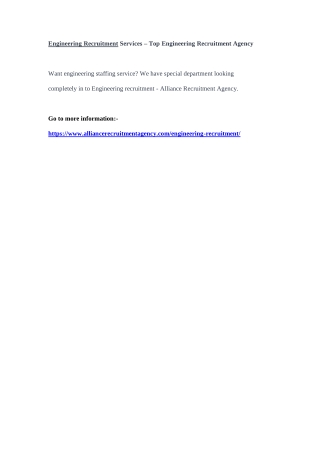Engineering Recruitment Services – Top Engineering Recruitment Agency