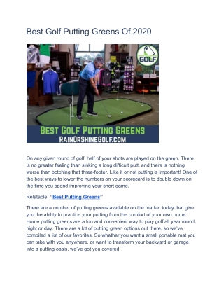 Best Golf Putting Greens of 2020