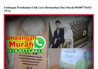 Undangan Pernikahan Unik Lucu Bermanfaat Dan Murah Ô818·Ô771·6413[wa]