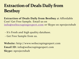 Extraction of Deals Daily from Bestbuy