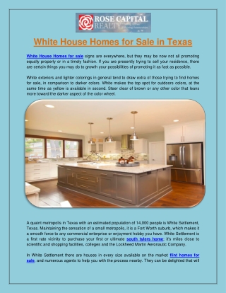 White House Homes for Sale in Texas