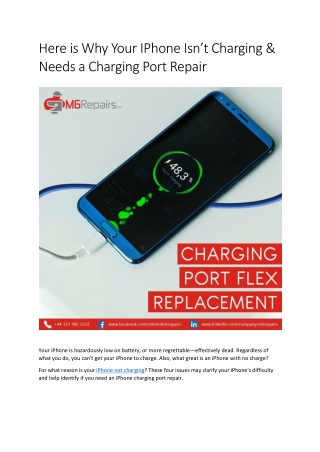 Charging Port Replacement | Charging Port Repair in Birmingham