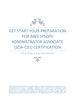 Get Start Your Preparation for AWS SysOps Administrator Associate (SOA-C01) Certification