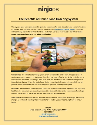 The Benefits of Online Food Ordering System