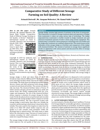 Comparative Study of Different Sewage Farming on Soil Quality A Review