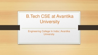 B.Tech CSE at Avantika University