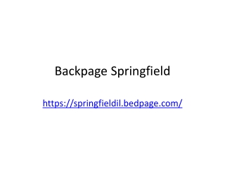 Backpage Springfield