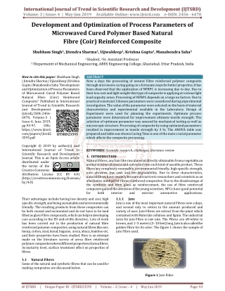 Development and Optimization of Process Parameters of Microwaved Cured Polymer Based Natural Fibre (Coir) Reinforced Com