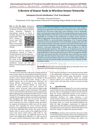 A Review of Sensor Node in Wireless Sensor Networks