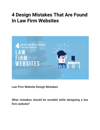 4 Design Mistakes That Are Found In Law Firm Websites