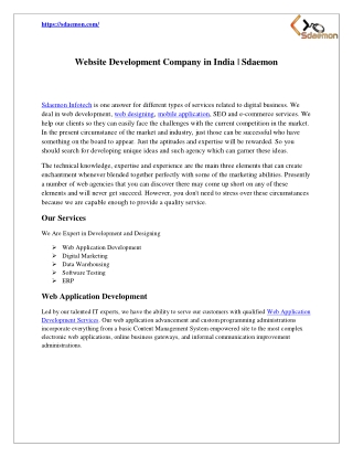 Best Web Design Company In India | Sdaemon