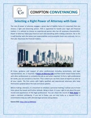 Selecting a Right Power of Attorney UAE