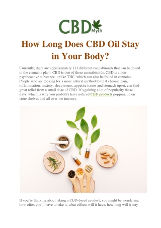 How long does cbd oil stay in your body
