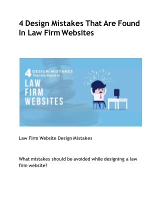 4 Design Mistakes That Are Found In Law Firm Websites