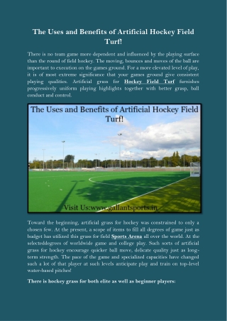 The Uses and Benefits of Artificial Hockey Field Turf!