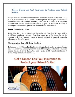 Get a Gibson Les Paul Insurance to Protect your Prized Guitar