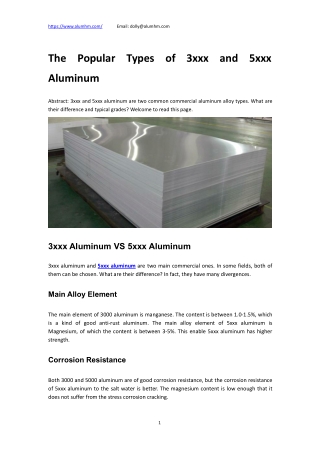The Popular Types of 3xxx and 5xxx Aluminum