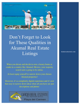 Don’t forget to look for these qualities in Akumal Real Estate Listings