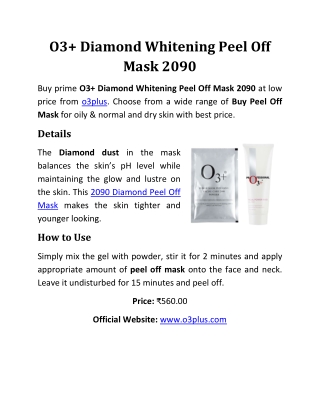 O3  Diamond Whitening Peel Off Mask 2090