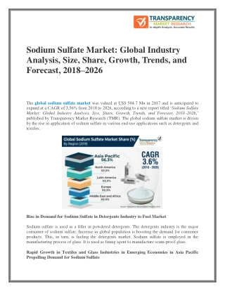 Sodium Sulfate Market : Global Industry Analysis, Size, Share, Growth, Trends, and Forecast, 2018–2026