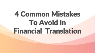 4 Common Mistakes To Avoid In Financial Translation