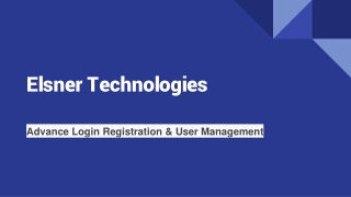 Advance Login Registration & User Management
