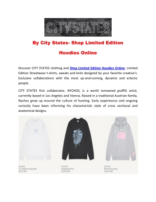 By City States- Shop Limited Edition Hoodies Online