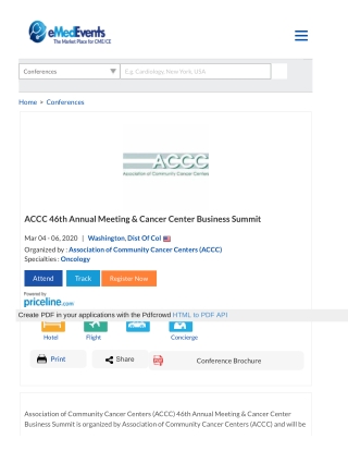 ACCC 46th Annual Meeting & Cancer Center Business Summit, Washington Hilton, Washington, Dist of Col, USA