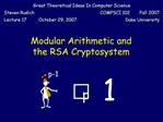 Modular Arithmetic and the RSA Cryptosystem