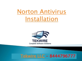 Norton Antivirus Installation - 8444796777 - Tekwire