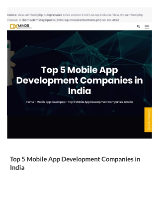 Top Mobile App Development Company in India | iOS & Android Apps - DxMinds