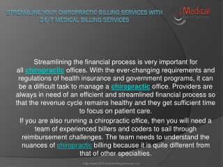 Streamline Your Chiropractic billing Services With 24/7 Medical Billing Services