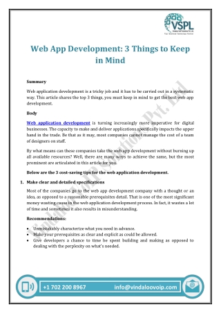 Web App Development: 3 Things to Keep in Mind