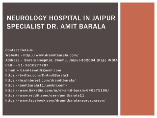 Neurology Hospital in Jaipur Specialist Dr. Amit Barala