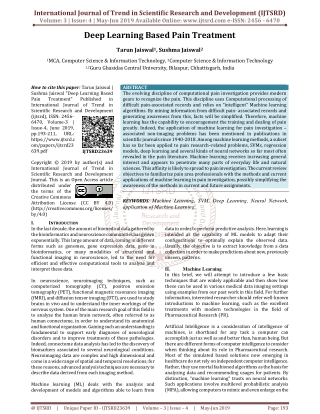 Deep Learning based Pain Treatment