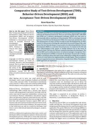 Comparative Study of Test-Driven Development (TDD), Behavior-Driven Development (BDD) and Acceptance Test–Driven Develop