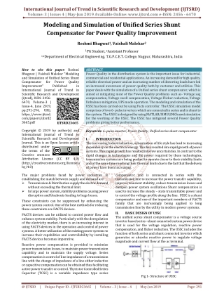 Modeling and Simulation of unified Series Shunt Compensator for Power Quality Improvement