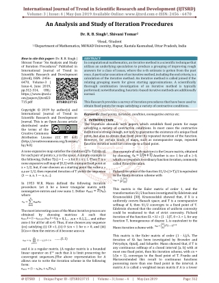 An Analysis and Study of Iteration Procedures