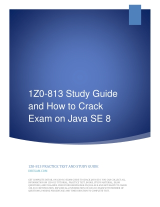 1Z0-813 Study Guide and How to Crack Exam on Java SE 8