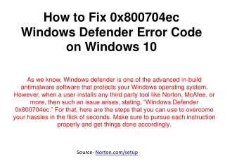 How to Fix 0x800704ec Windows Defender Error Code on Windows 10?