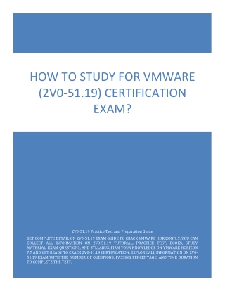 How to Study for VMware (2V0-51.19) Certification Exam?