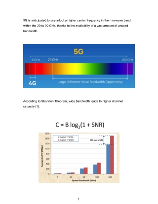 Millimetre wave frequency band as a candidate spectrum for 5G