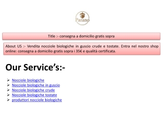 consegna a domicilio gratis sopra